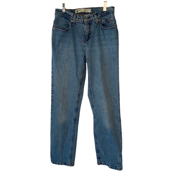 HARLEY-DAVIDSON Medium Wash Blue Vintage Straight Leg Women's Jeans Size 2P - Picture 1 of 8